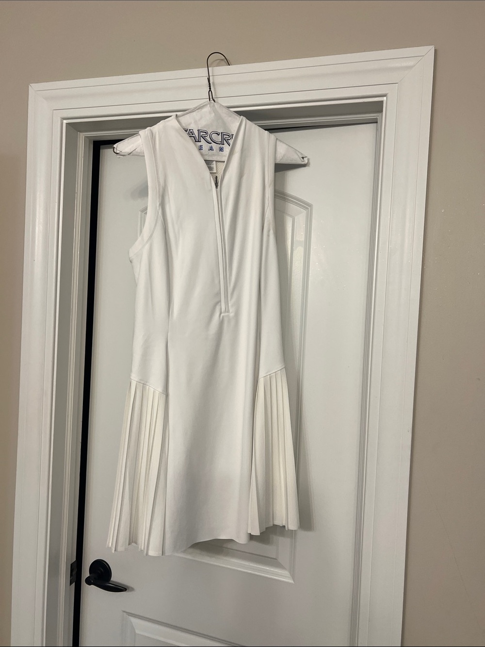 Athleta zip activewear White Sleeveless Pleated Hem Dress